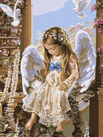 Diamant-Stickerei ohne Rahmen, kleiner Engel, 30 x 40, Diamant-Mosaik 5D