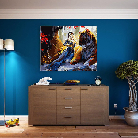 Das Mädchen und der Tiger Malen nach Zahlen