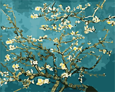 Blühender Zweig Malen nach Zahlen