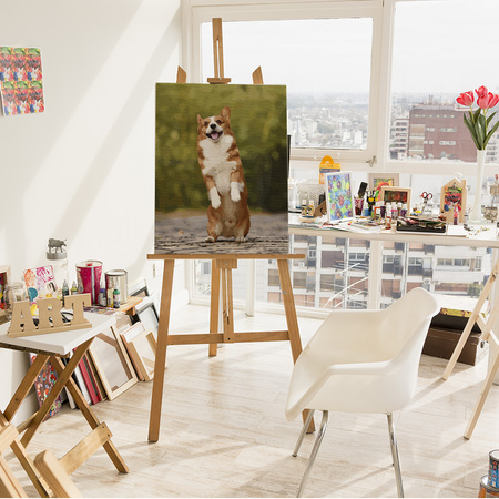 Ein fröhlich springender Corgi Malen Nach Zahlen