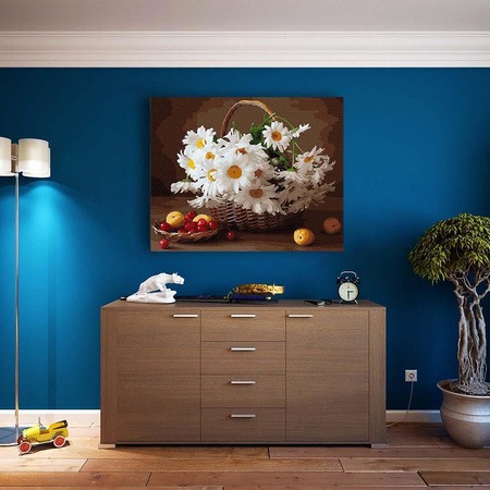 Korb mit Kamille Malen nach Zahlen