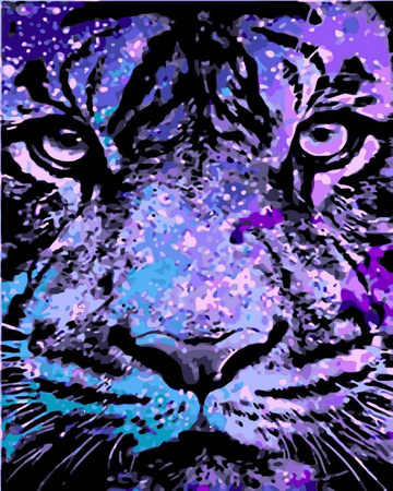 Das strenge Erscheinungsbild des Tigers Malen nach Zahlen