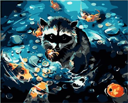 Waschbär Malen nach Zahlen