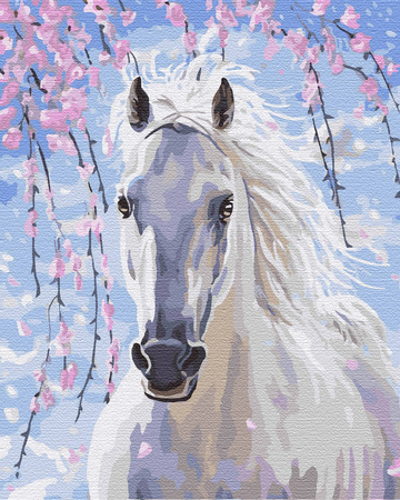 Pferd, weißer als Schnee Malen Nach Zahlen