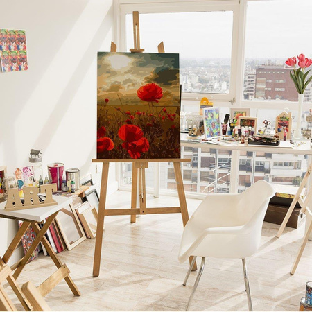 Mohnblumen Malen nach Zahlen ohne Rahmen