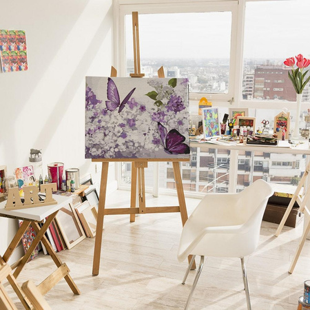 Violette Schmetterlinge Malen nach Zahlen ohne Rahmen