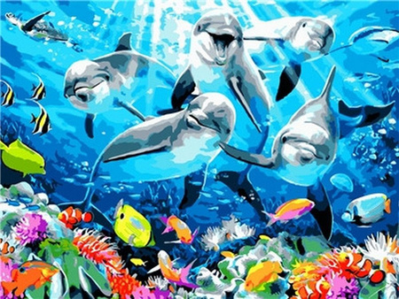 Unterwasserwelt 30x40cm Malen nach Zahlen