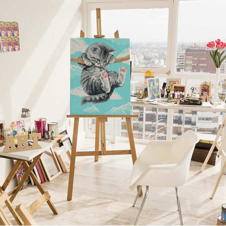 Kätzchen auf einem Ast 30x40 Malen nach Zahlen