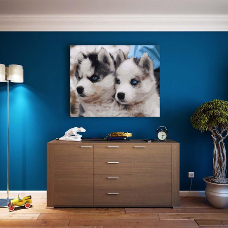Süße Husky-Malerei nach Zahlen