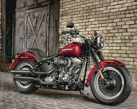 Rotes Motorrad Malen Nach Zahlen