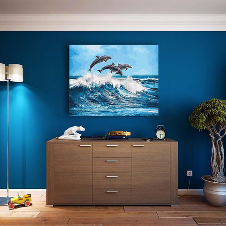 Glücklich und kostenlos 40x50 Malen nach Zahlen