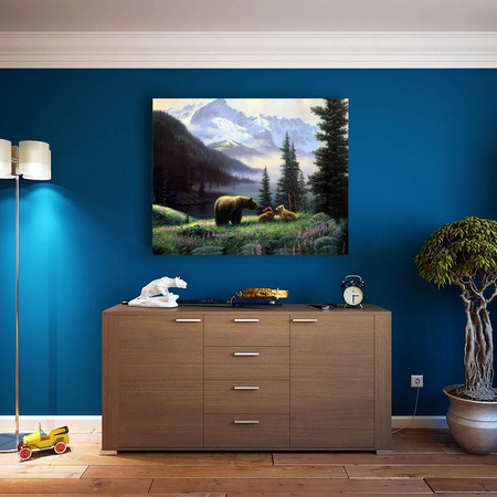 Teddybären im Wald Malen nach Zahlen