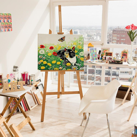 Katze und Schmetterling Malen nach Zahlen