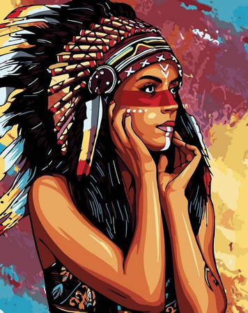 Geheimnisvolle indische Frau, die durch Zahlen malt