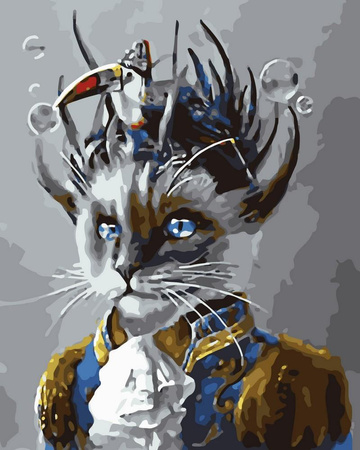 Katze mit Vogel Malen nach Zahlen