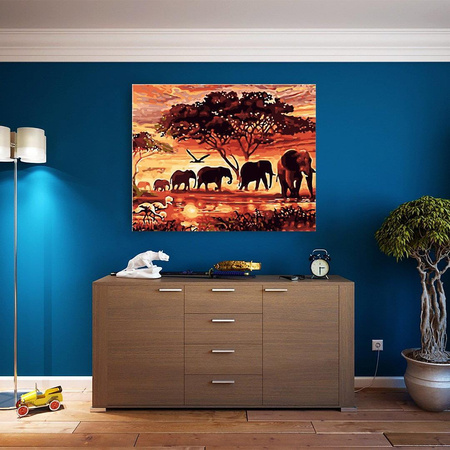 Eine Herde Elefanten Malen nach Zahlen