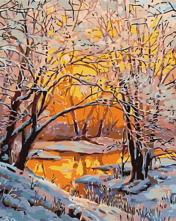 Wintergoldener Wald Malen Nach Zahlen