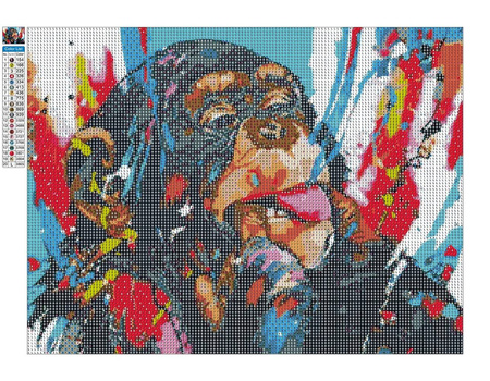 Diamantstickerei ohne Rahmen Affe 30x40 Diamantmosaik 5D