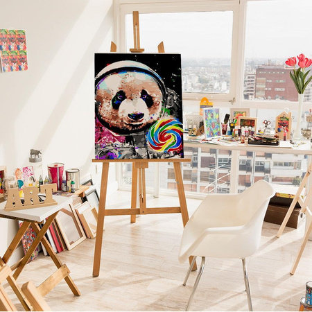 Panda-Astronaut Malen nach Zahlen