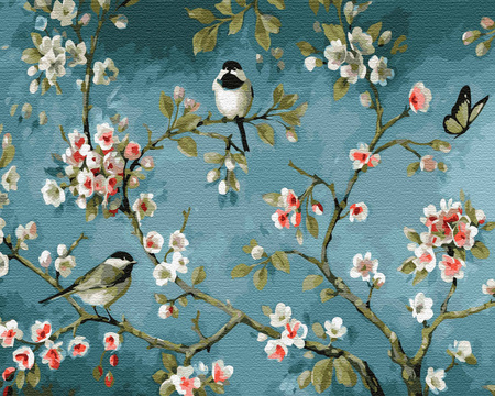 Vögel im Geäst Malen Nach Zahlen