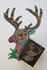 Holz Hirsch Puzzle mit Tierelementen 161 Stk. Größe 343х485 mm