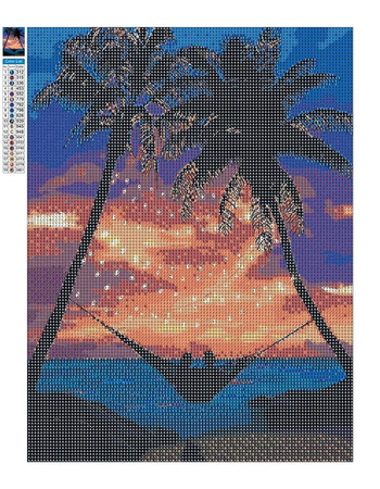 Diamantstickerei ohne Rahmen Romantisches Date auf den Inseln 30x40 Diamantmosaik 5D