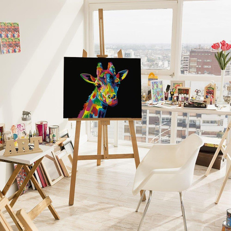 Einfache Malerei der bunten Giraffe durch Zahlen