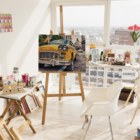 Retro in den Straßen von Spanien. Malen nach Zahlen