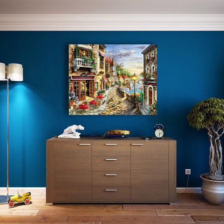 Schöne Straße am Meer 40x30cm Diamantmalerei Mosaik