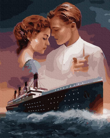 Die Liebesgeschichte von Jack und Rose Titanic Malen nach Zahlen