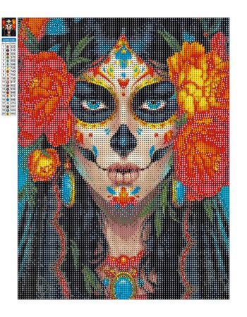 Diamantstickerei ohne Rahmen Mexiko in ihren Augen 30x40 Diamantmosaik 5D