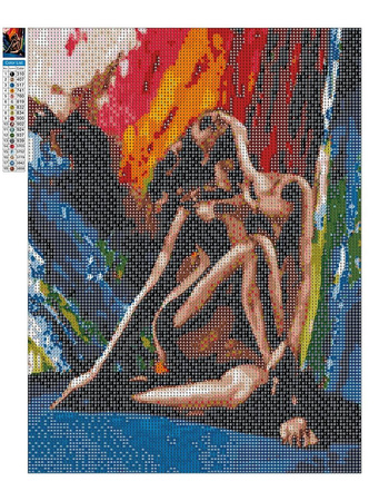 Diamant-Stickerei ohne Rahmen, leidenschaftliche Gefühle, nackte Schönheit, 30 x 40, Diamant-Mosaik 5D