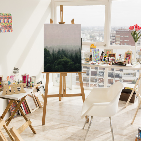 Nebliger Morgen im Herzen des Waldes Malen Nach Zahlen