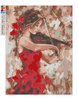Diamantstickerei ohne Rahmen Frau mit Geige 30x40 Diamantmosaik 5D