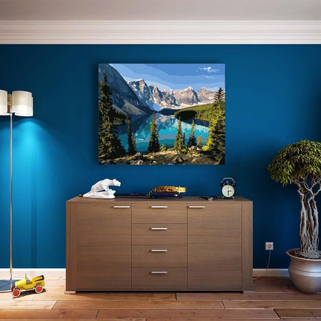 Die Schönheit des Bergsees 40x50 Malen nach Zahlen