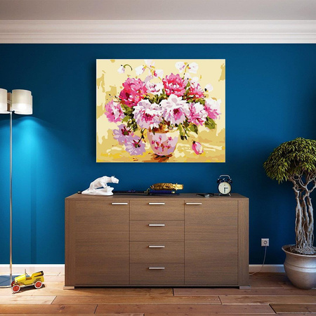 Strauß Pfingstrosen Malen nach Zahlen